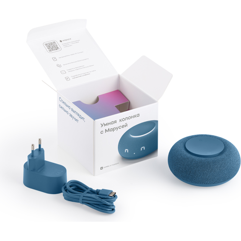 Умная колонка VK Капсула Мини 5Вт, с Марусей, морской синий [mrc02bl] 